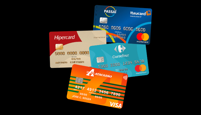 4 cartões de hipermercado para você conhecer e comparar - Atacadão, Carrefour, Hipercard e Passaí